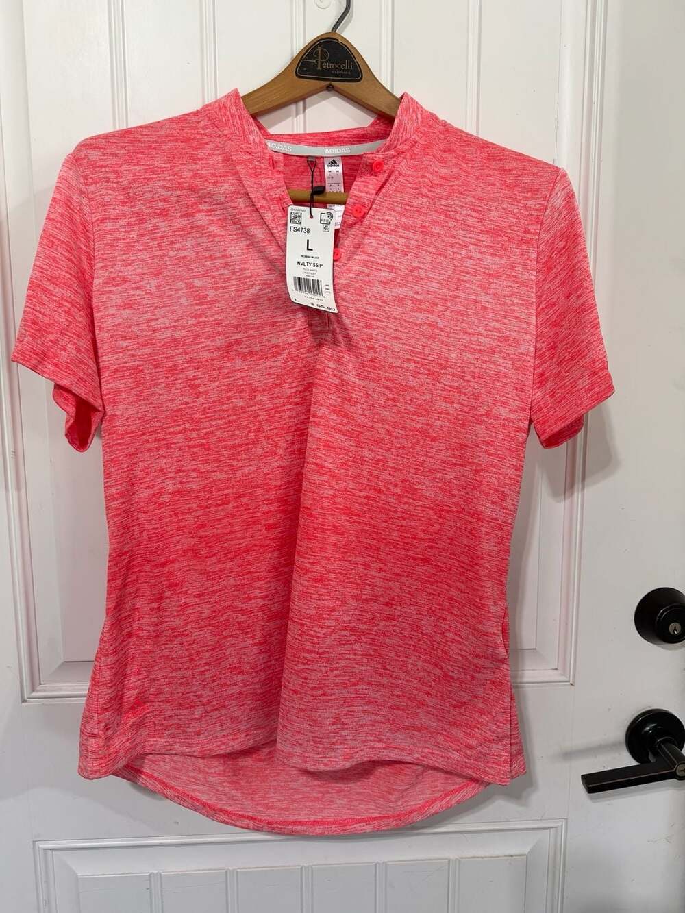 Adidas Women's Novelty Short Sleeve Golf Polo Shirt Flash Red